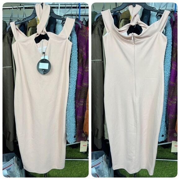 Nookie Hollywood Midi Bodycon Dress Large in Blush $229 - Picture 3 of 6